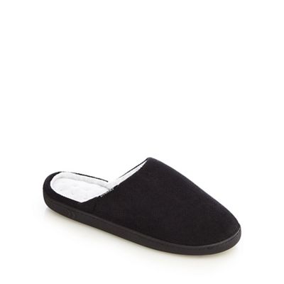 Black 'Pillowstep' cord mule slippers